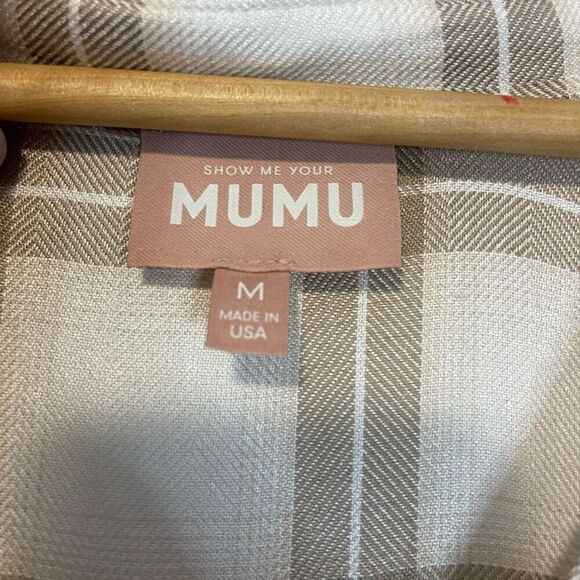 Show Me Your Mumu Leo Button Down Tunic in Everyday Plaid Size Medium - Picture 3 of 6